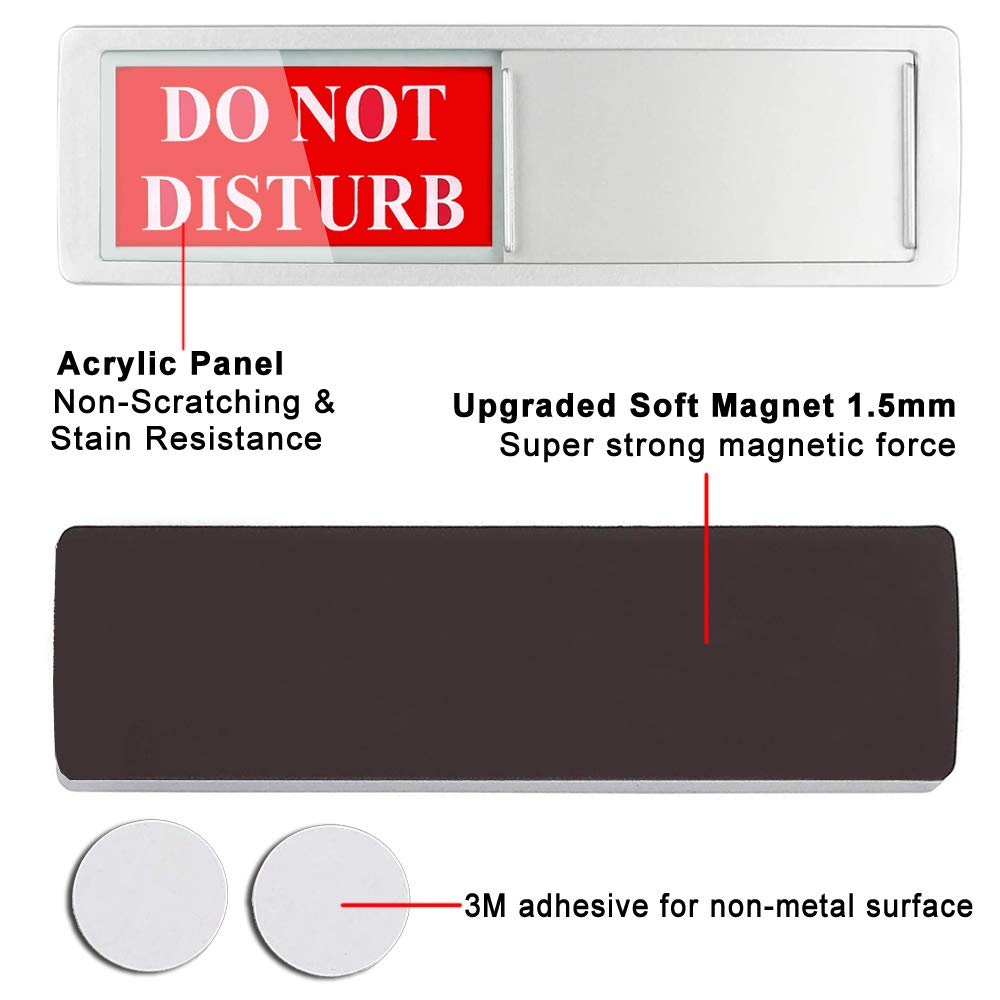 GRIRIW 2pcs Office Privacy Slider Sign – Small Door Sign With Red/Green Status For Meetings, Bathrooms, Do Not Disturb-339004