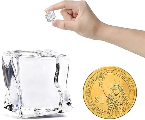 Miniatura 6 de 50 cubos de hielo decorativos de acrílico falso transparente de 0.78 pulgadas para decoración del hogar, centro de mesa de boda, relleno de jarrón,