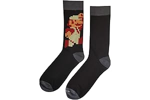 Nintendo Super Mario Bros Classic Fire Men's Socks