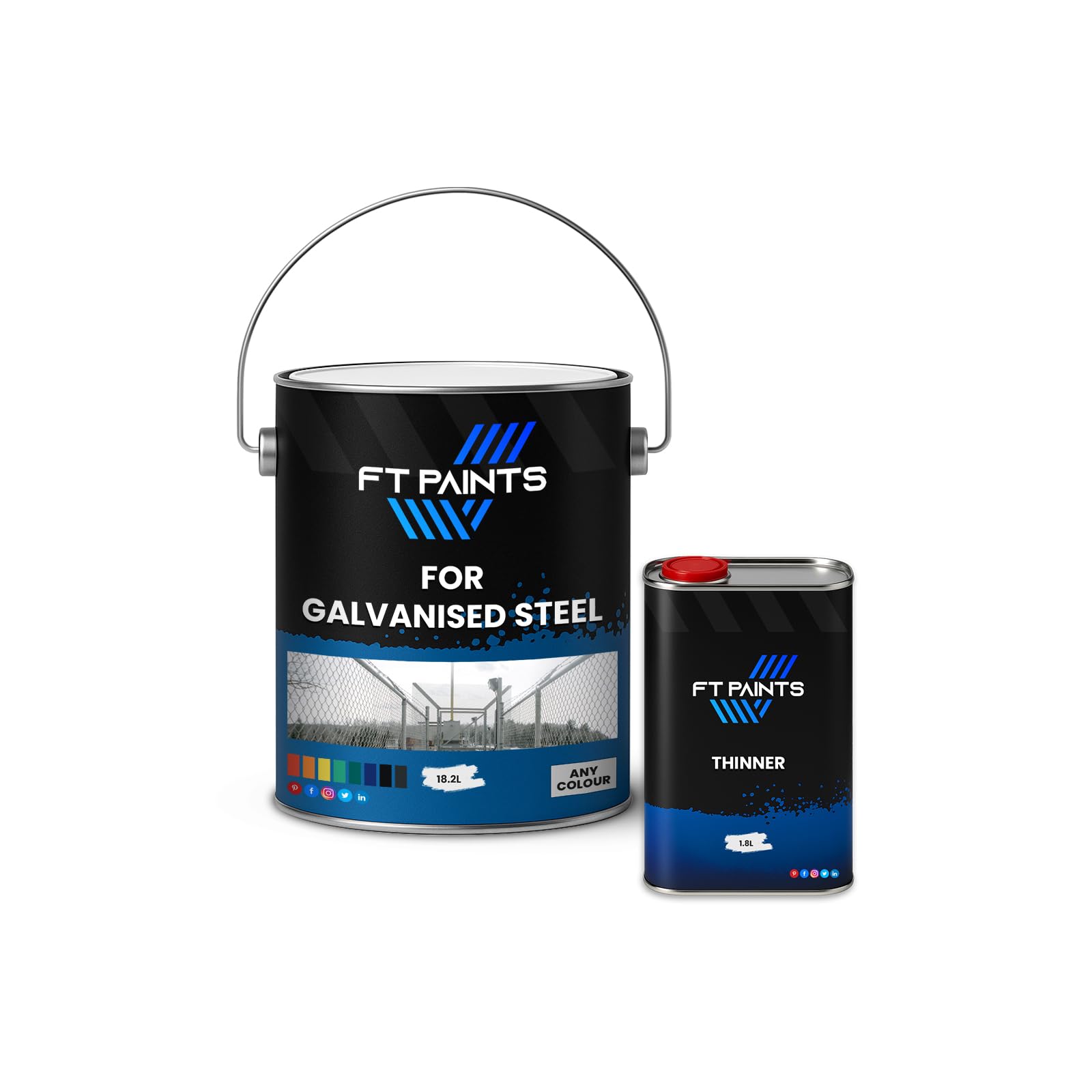 Fabiot. Ral 7012-Basalt Grey Ft Paints 20.0L Kit Synthetic Paint With Satin Matt For Galvanised Steel