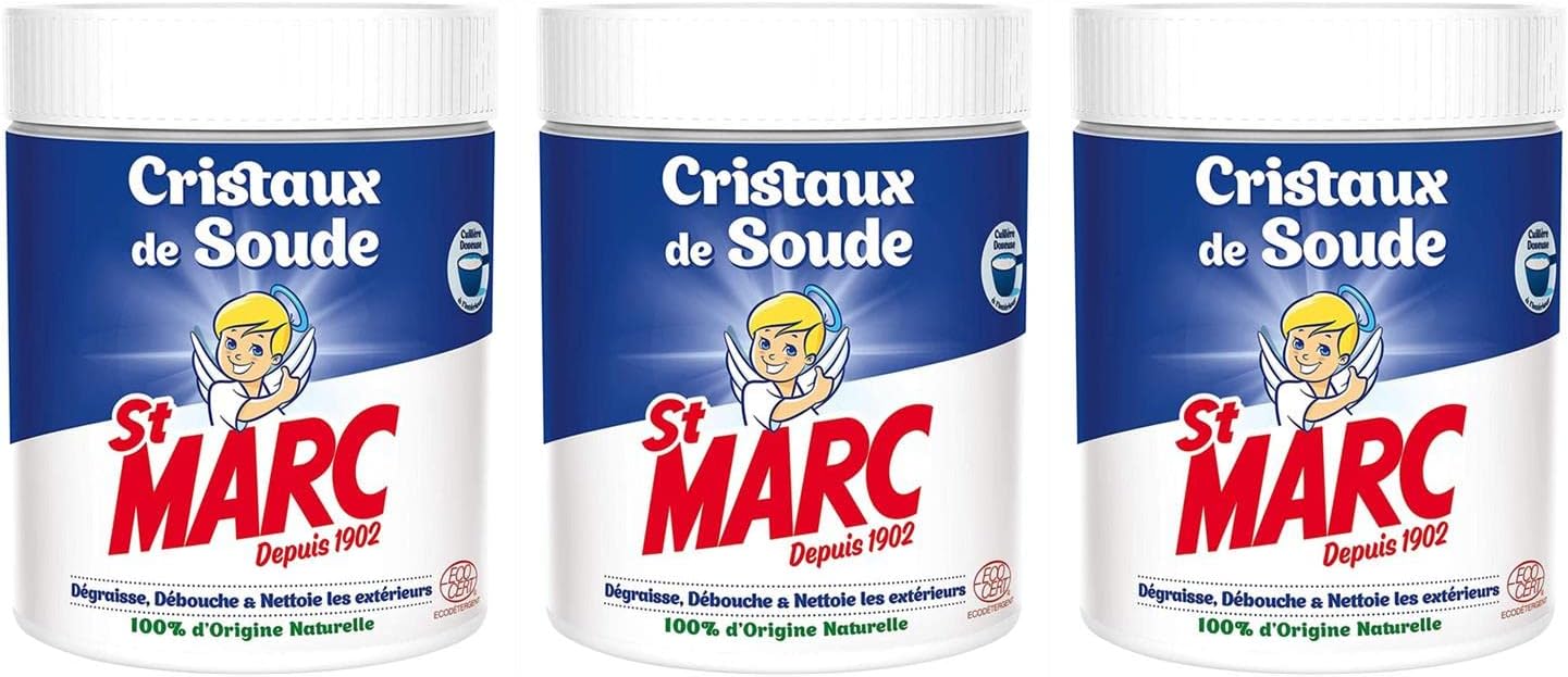 ST MARC Lot de 3 Cristaux de Soude Nettoyant MultiUsage 100 d