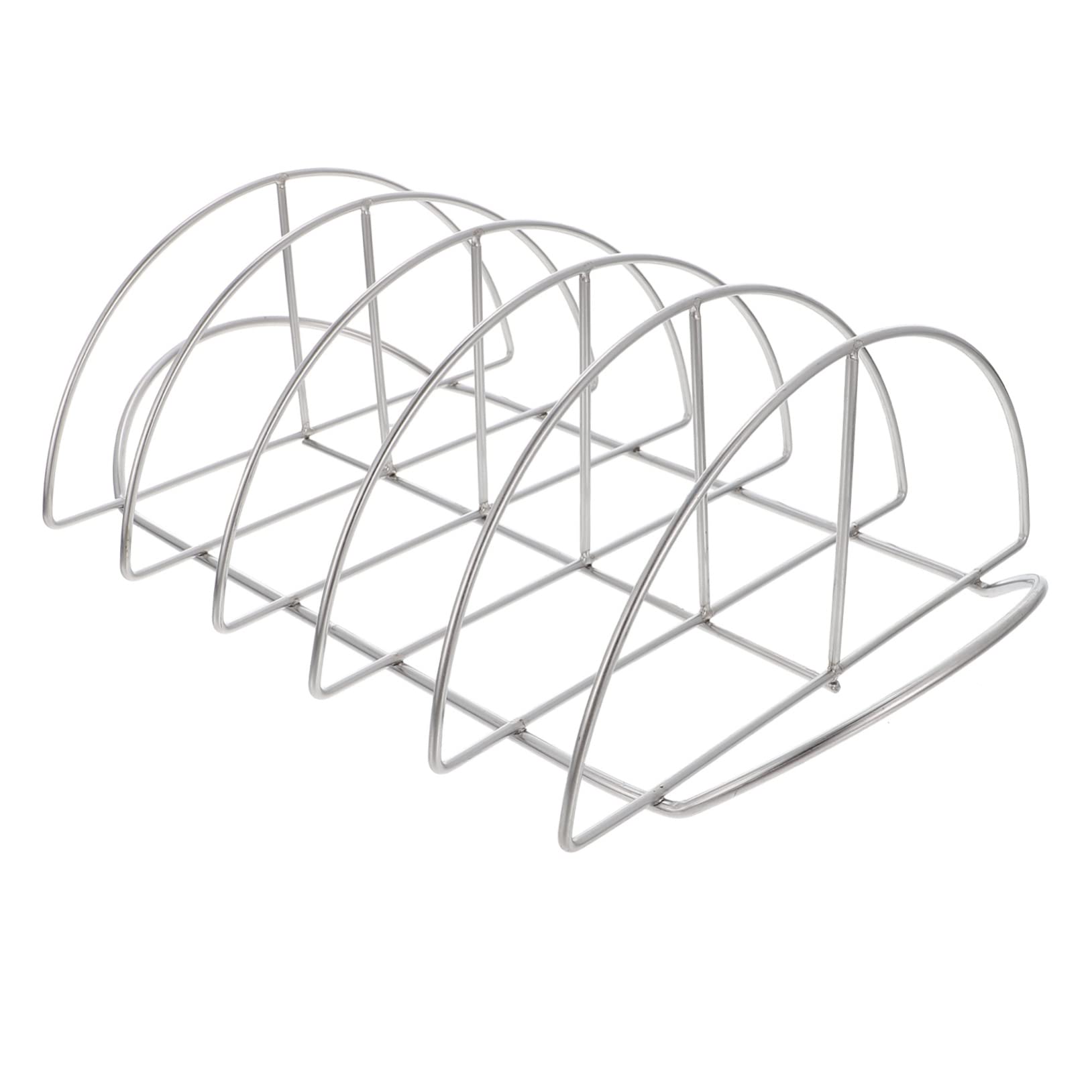 BESTonZON Praktischer Rippchenhalter aus Edelstahl Leicht und Tragbar für Picknick und Home Barbecue Robustes Grillzubehör für Spareribs und Fleisch