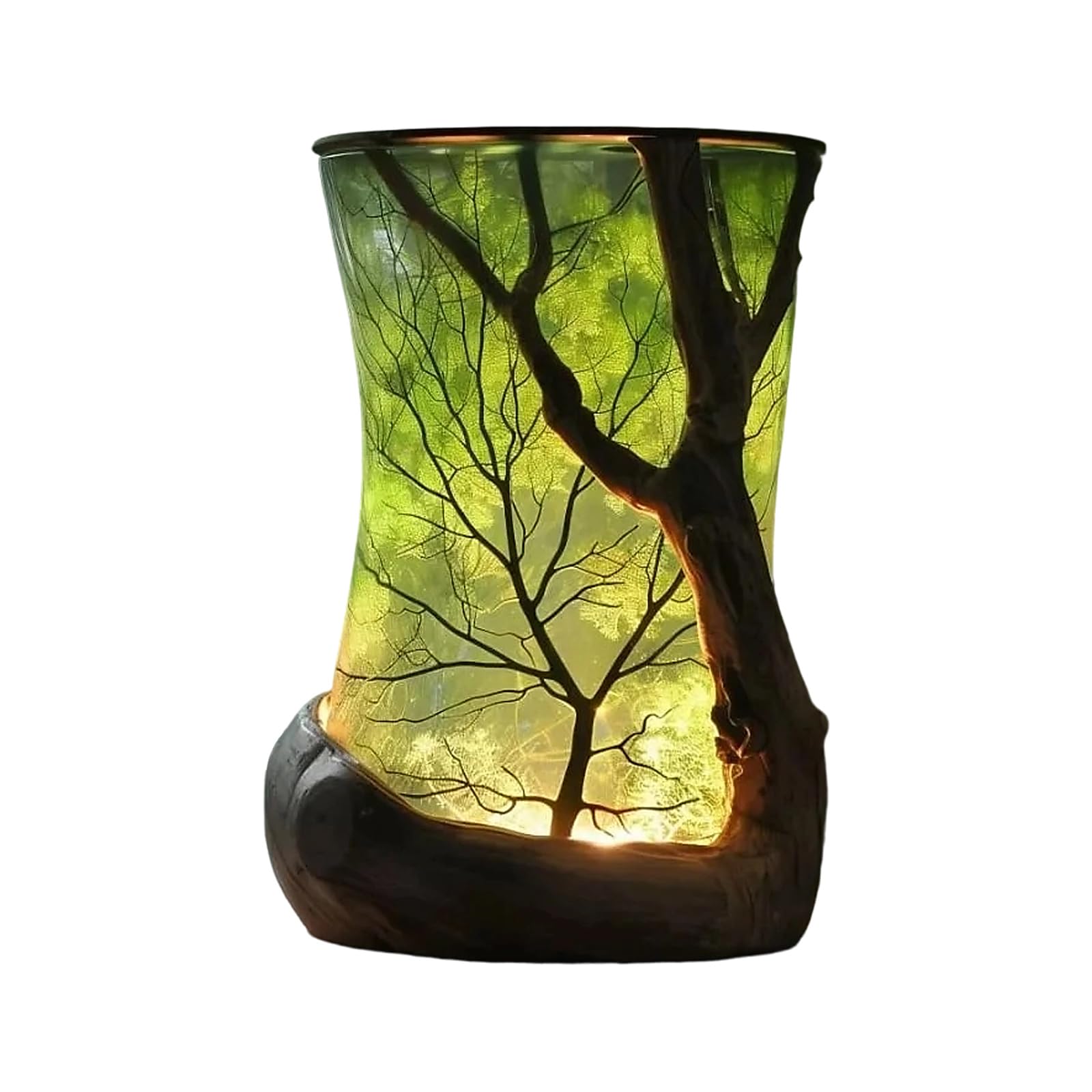Snorvixre Nature Inspired Fantasy Resin Nightlight Gentle Glow Enchanting Forests for Study Relaxation Mystical Tree Figurine