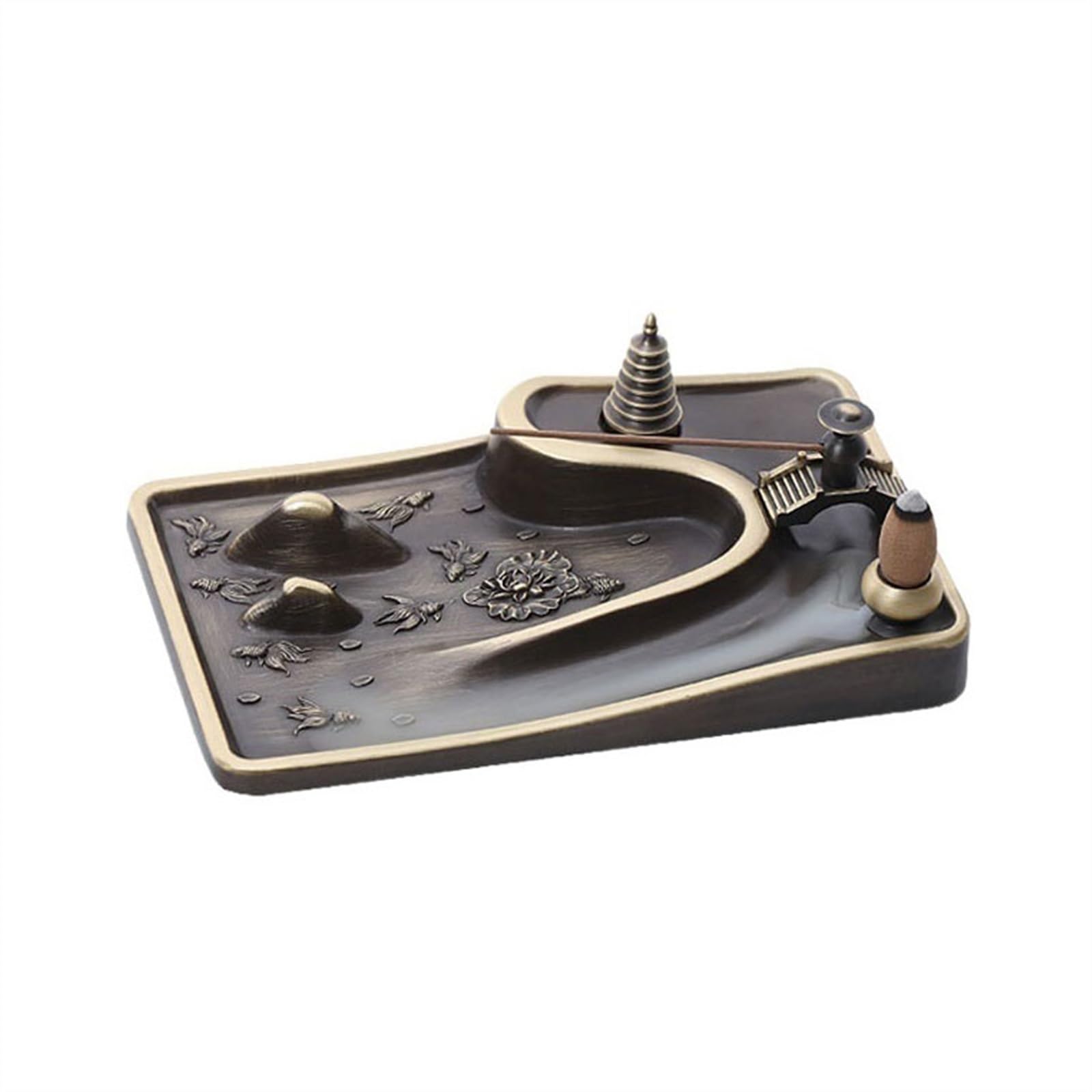 Incense Holders Retro High-end Copper Backflow Incense Burner Multifunctional Zen Desktop Decoration of Study Office