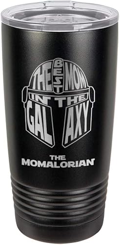 Miniatura 1 de The Momalorian Best Mom in The Galaxy Bounty Hunter - Taza aislada al vacío con tapa transparente para el Día de la Madre para su mamá con texto