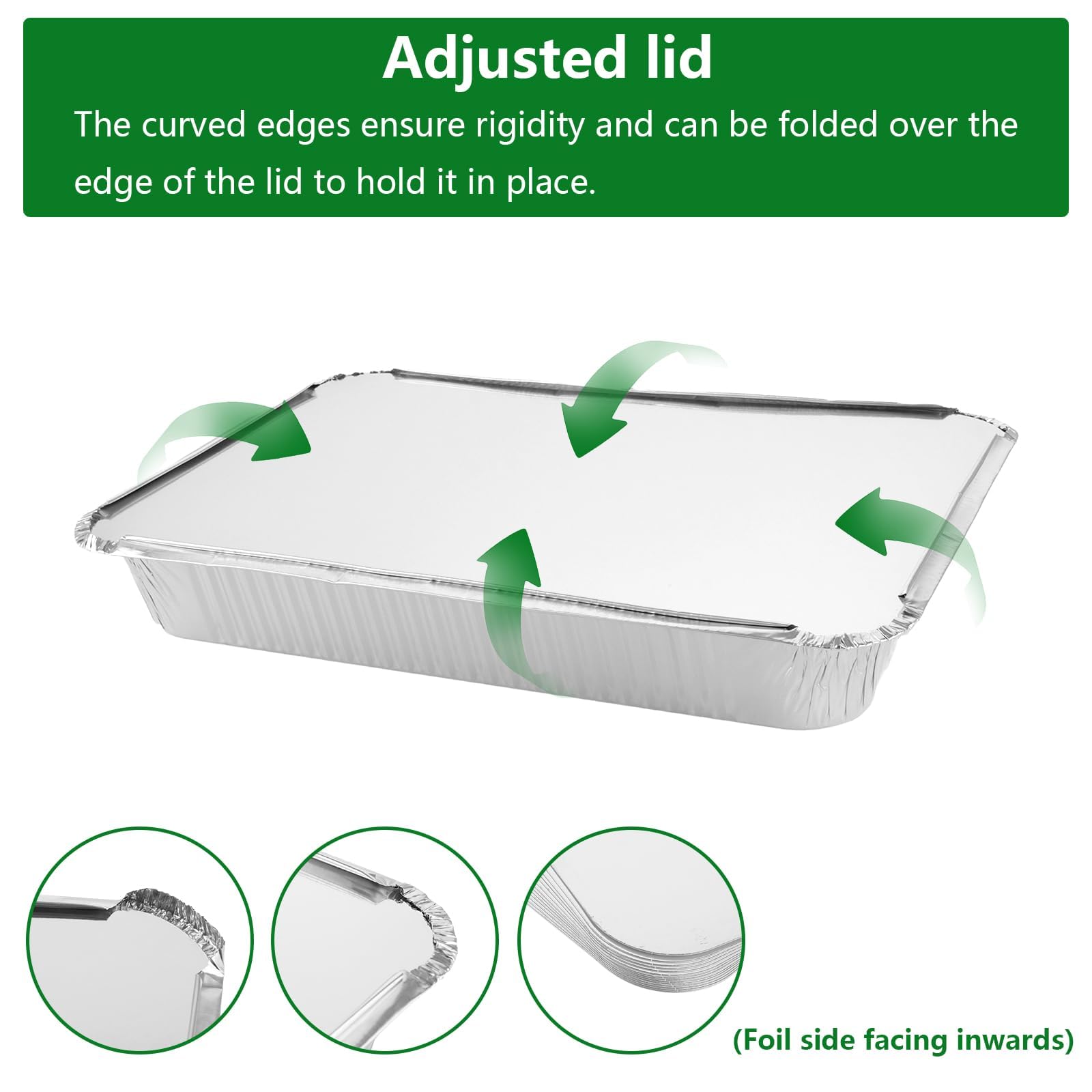 40 Stück Aluschalen mit Deckel 2200ml Alu Grillschalen mit Deckel,Große Aluschalen Grillschalen Aluminium Einweg Aluschalen für Backen Kochen-30.5x21.5x3cm