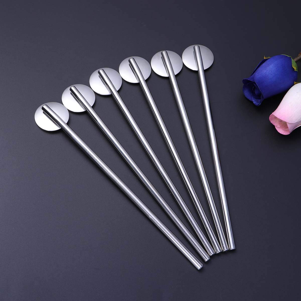 NJ Reusable Stainless Steel Drinking Spoon Straws 8 , Food Grade Reusable Straw Stirrer for Restaurant, Hotel and Home Use with Cleaning Brush: 6 Pcs Set (B07MQFN775) Amazon Price History, Amazon Price Tracker