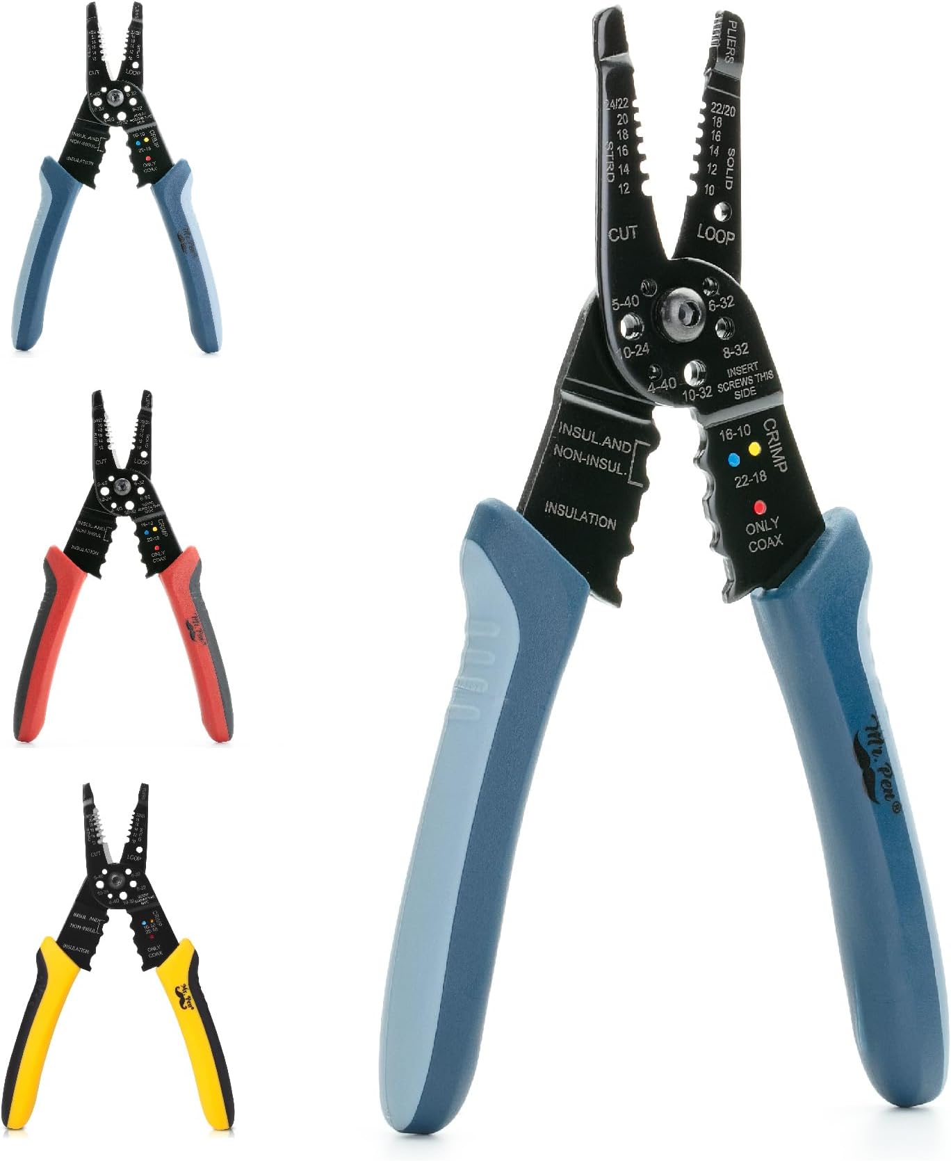 Mr. Pen 8 inch Blue Wire Stripper - Stripper Tool, Wire Cutter, Stripping Tool