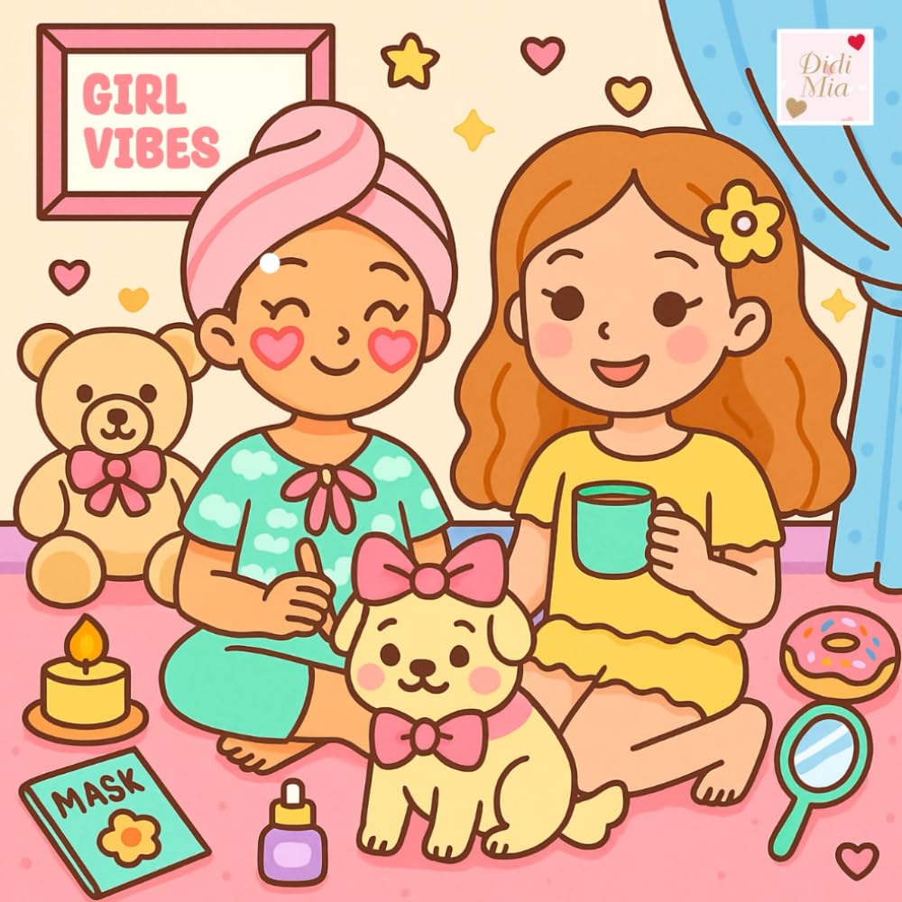 Girl Vibes Coloring Book: Cozy Scenes of Confidence, Self Care, and Friendship