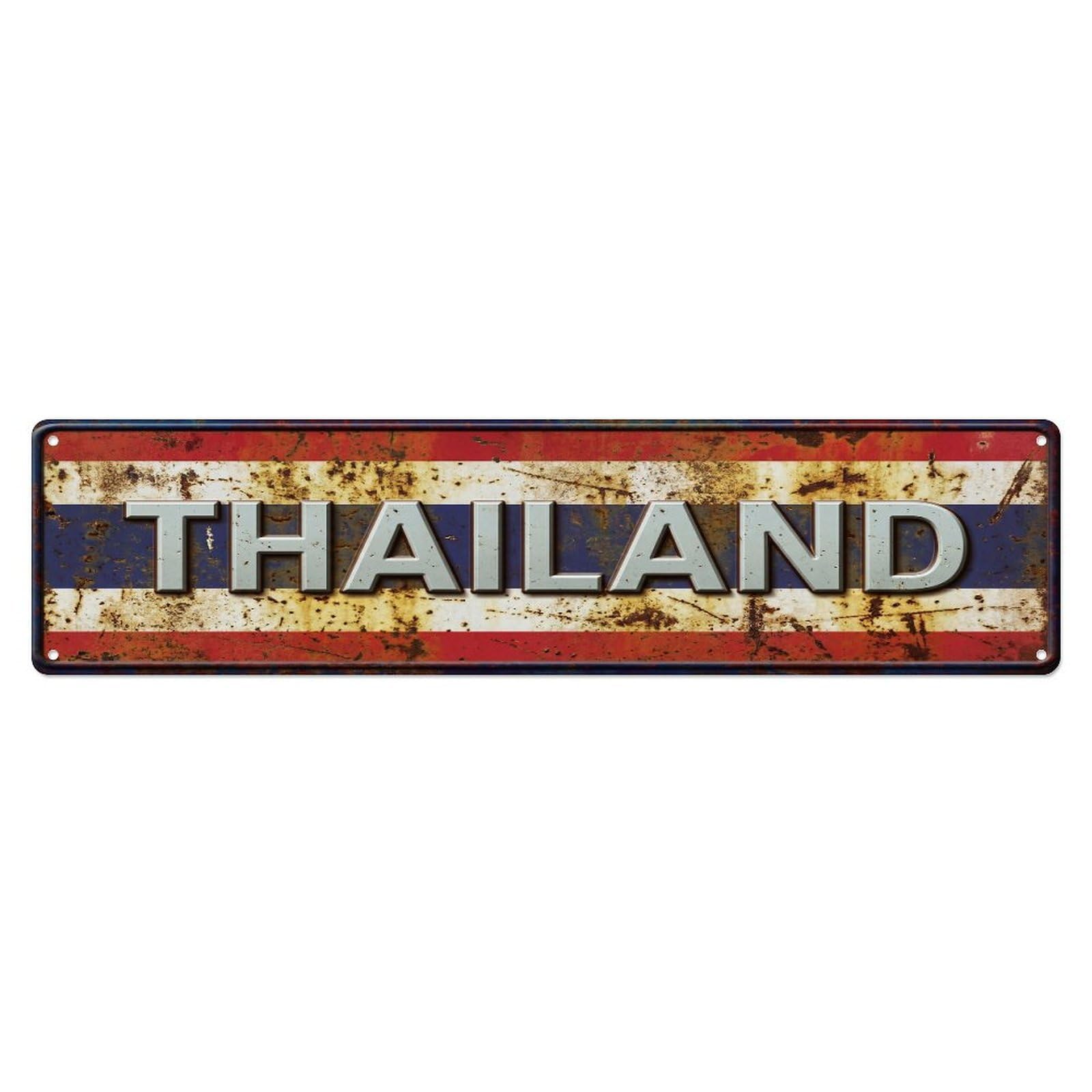 Xanthor Style Metal Tin Sign Vintage Thailand Flag Pattern