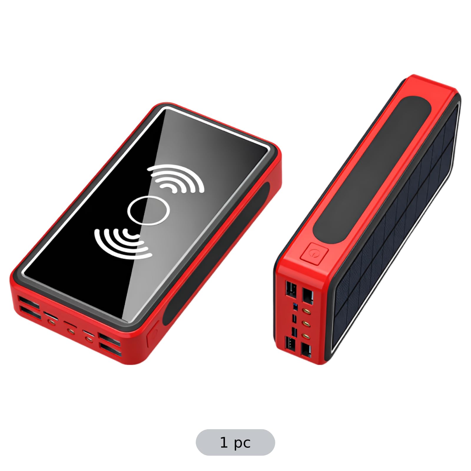 Caricatore solare Power Bank con ricarica wireless, capacità 40000 mAh, capacità effettiva 20000 mAh, fonte di alimentazione mobile portatile per uso esterno di emergenza, regolazione intelligente