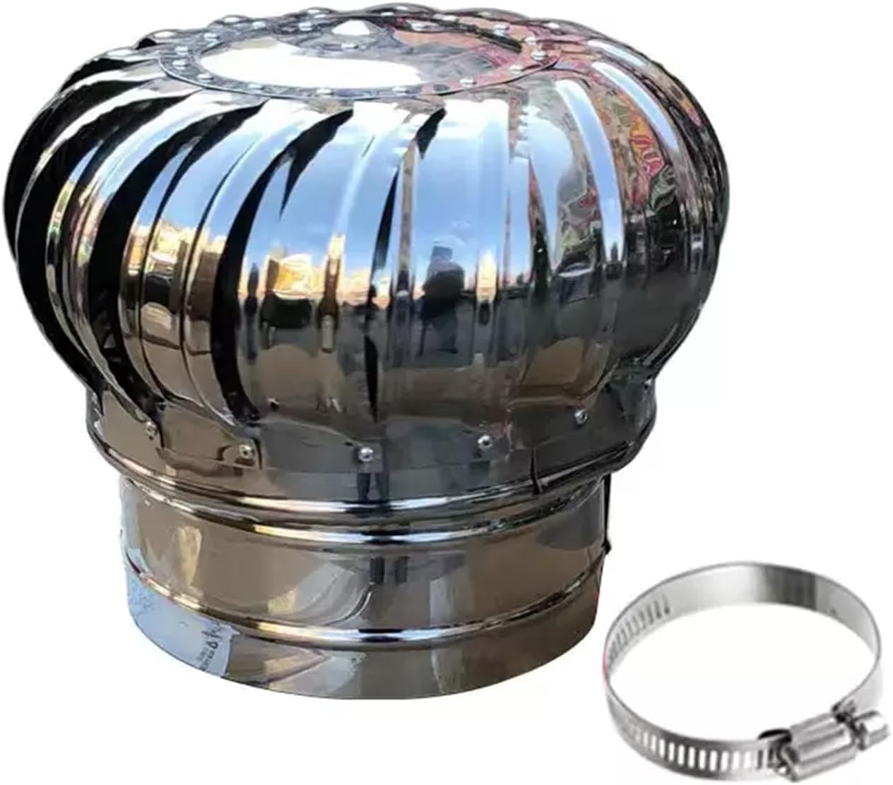 JvFbjLF Stainless Steel Chimney Vents Self-rotating Vents Roof Ventilation Fans(200mm)