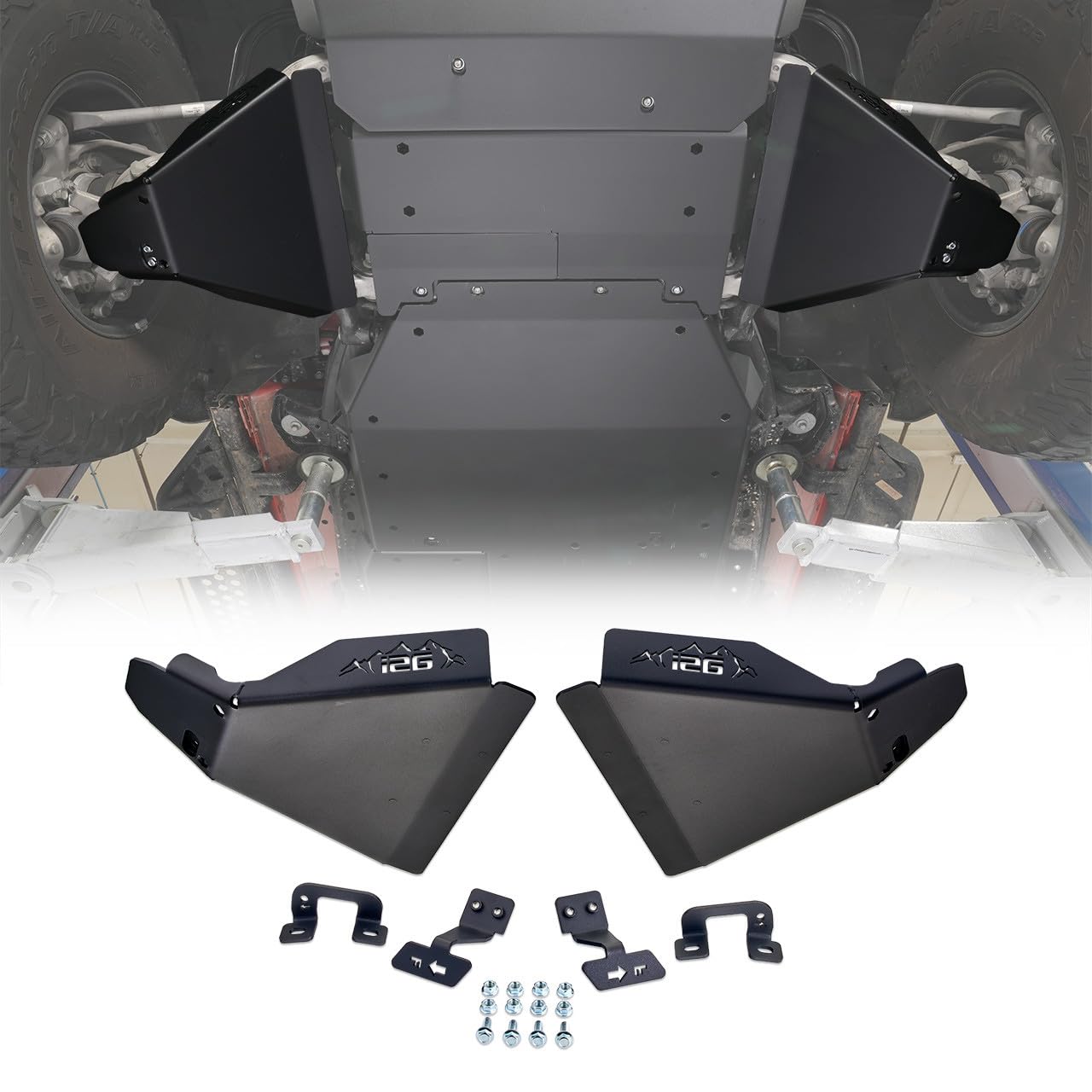 IAG Rock Armor Front Lower Control Arm Skid Plate for Ford Bronco Raptor 2022+, Made in USA - IAG-BDY-F2313