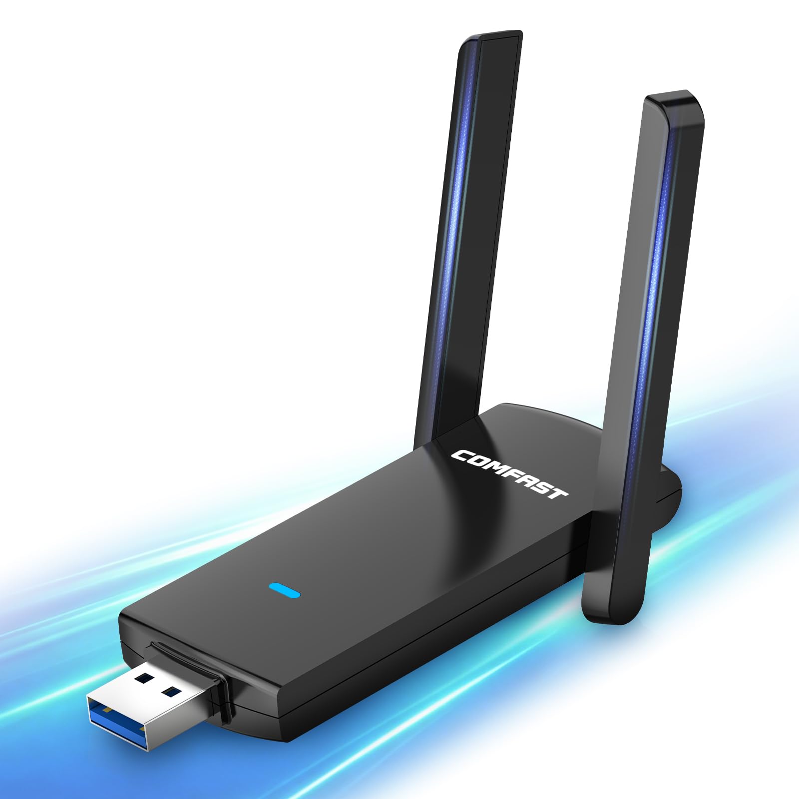 COMFAST AC1300Mbps Adaptador WiFi USB Doble Banda 5G y 2.4GHz Receptor WiFi para PC, Antena Wi-Fi Externa Ajustable, Señal Potente, USB WiFi Compatible Windows 11/10/8.1/8, Mac OS 10.9~10.15