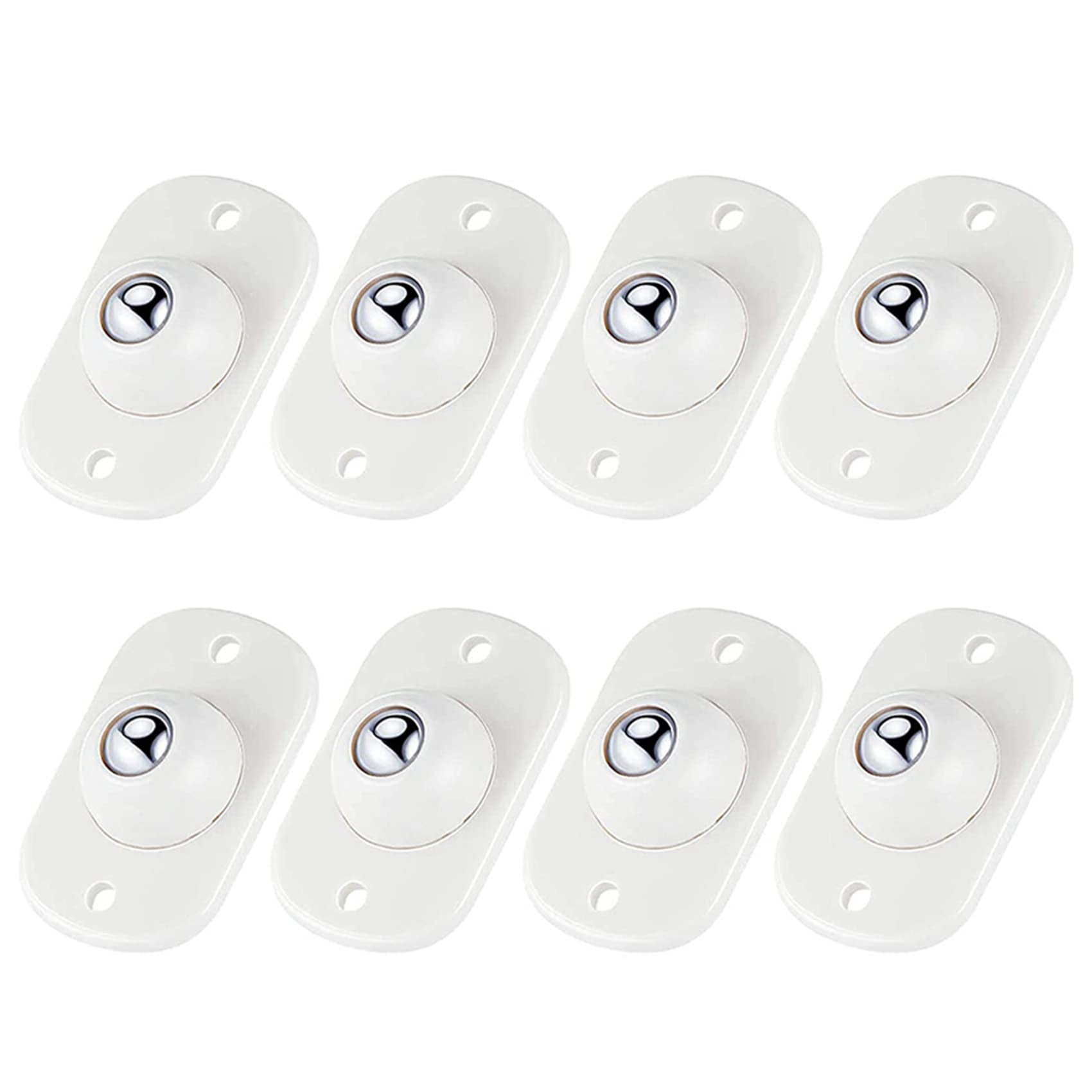 Jnchdghwa White 8Pcs Stainless Steel Mini Swivel Caster Wheels With 360 Degree Rotation For Furniture, Storage Boxes, Cabinet, Trash