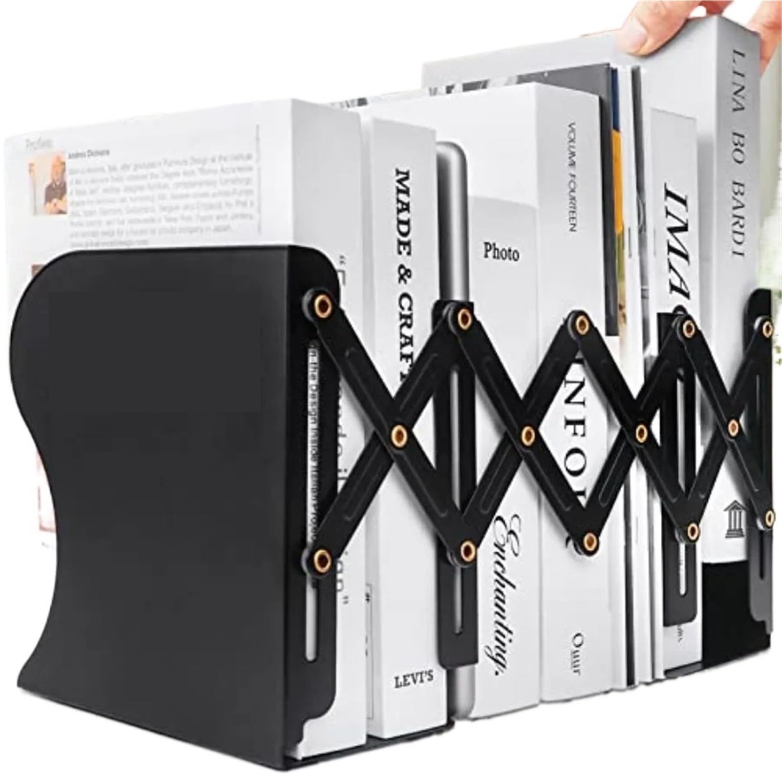 Heavy Duty Book End To Hold Books Adjustable Bookends Holder For Shelves Decorative Organizer For Desk for Book