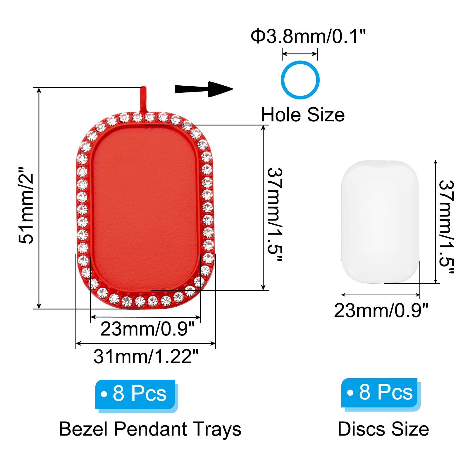 PATIKIL 1" Blank Picture Pendants - Image 2
