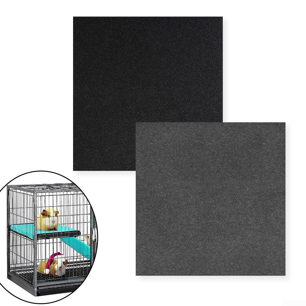 Einweg-Vogelkäfig-Einlagen, 50,8 x 45,7 cm, vorgeschnittene Pads, 1 mm, verdickte Filzmatte für Papageien, Sittiche, Hamster, Kaninchen, Kleintierkäfigreinigung, grau (schwarz), 30 Stück