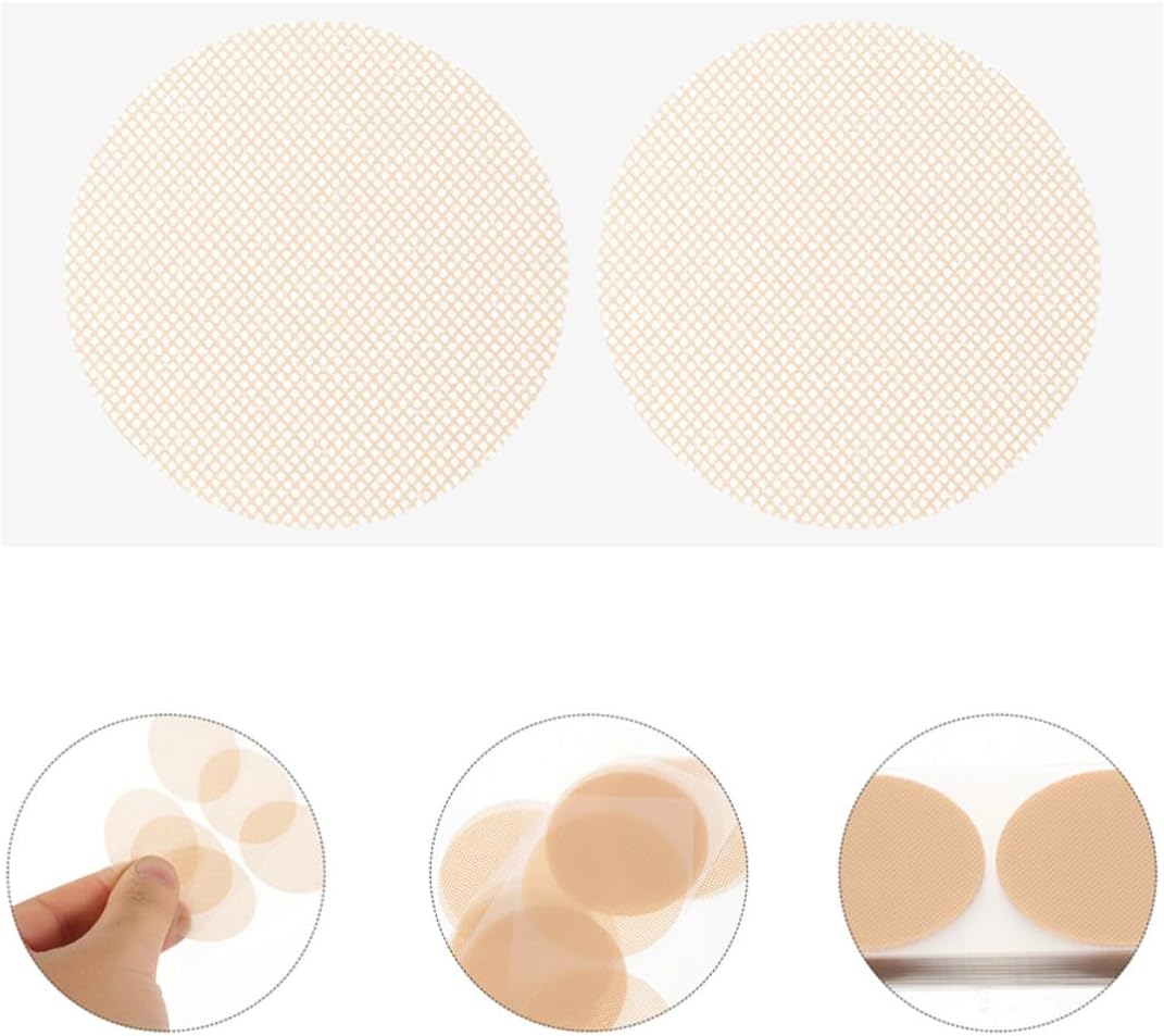 ORFOFE 100pairs Men Nipples Patches Disposable Skin-friendly Nipples Stickers Strong Adhesive Lightweight Breathable for Running and Daily Use Beige