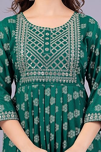 Image of NEW4U Women's Sequin Zari Embroidery Printed Naira Cut Kurti