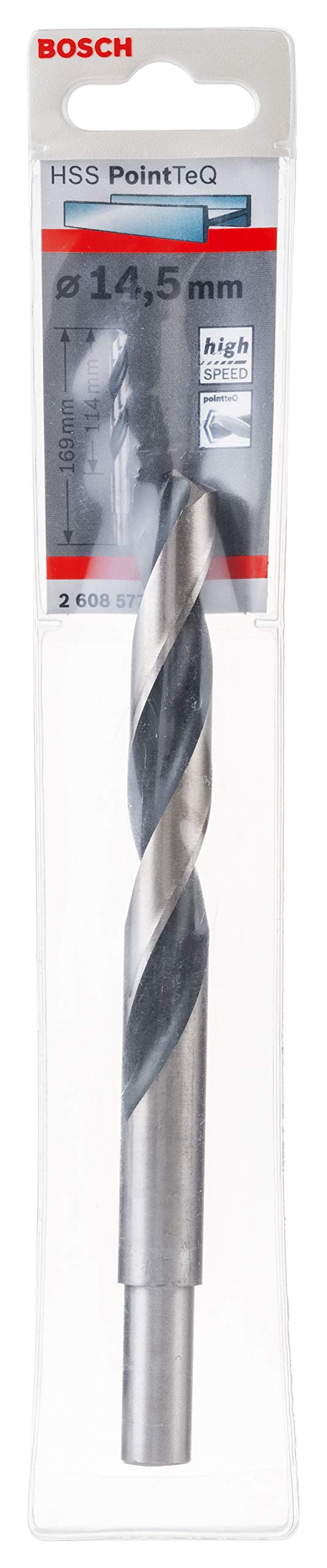 Bosch Bosch Professional PointTeQ HSS Twist Drill Bit (for Metal, Reduced Shank, 14.5 x 114 x 169 mm, Accessories for Drill Driver)