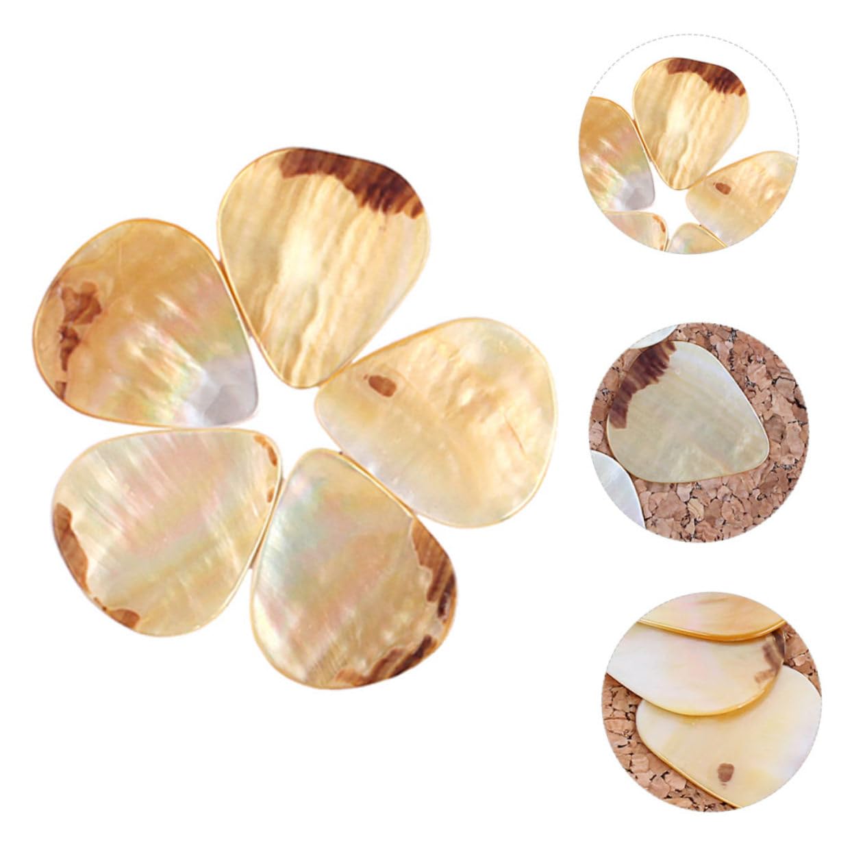 Plettro per Chitarra 5 Pezzi Lc14, Shell Giallo, Cuore | Chitarra Acustica e Mandolino, Finitura Lucida, Tono Brillante, Leggero e Comodo da Portare
