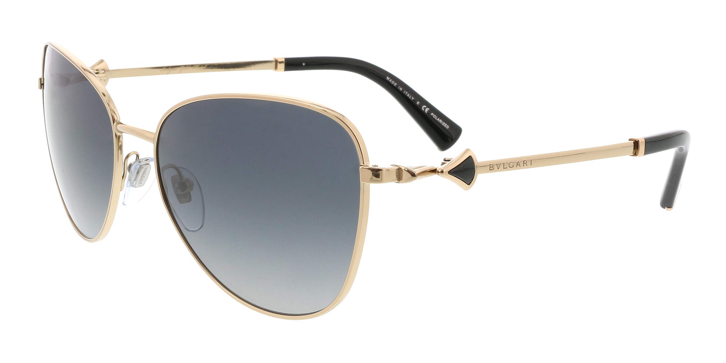 Bvlgari Womens BV6097KB Sunglasses Pink Gold Plated Polar Grey Gradient 57mm