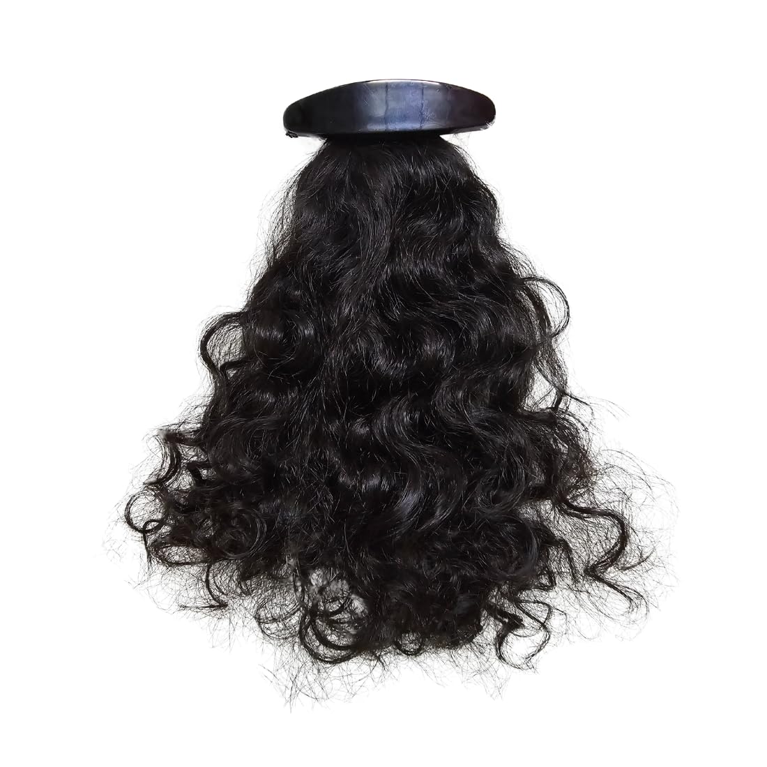 Capillatura Ponytail Human Hair Extensions - Curly | Easy Clip-In Style | Natural Natural Hair | Changeable clips | Washable | Original hair extensions (10, Natural Black)