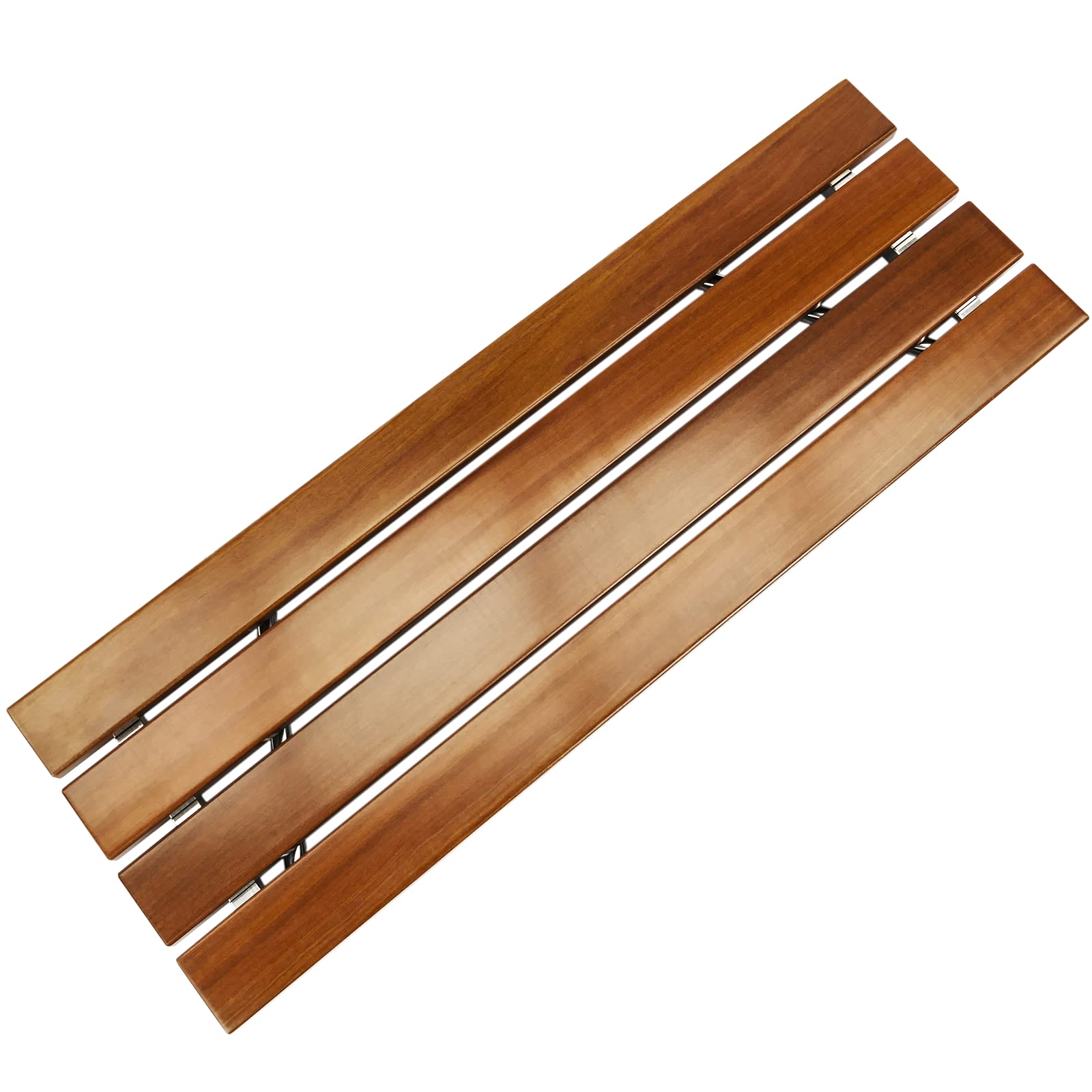 PrimeMatik - Asiento de Ducha abatible. Silla Plegable para Ancianos de Madera Tropical y Aluminio 900x338mm