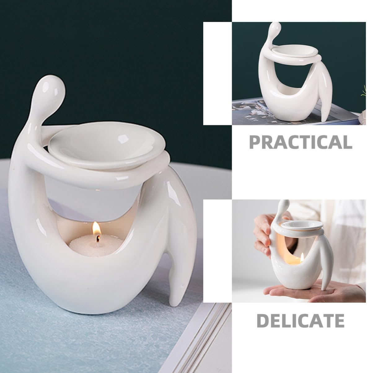 Cabilock Brûleur D' Innovant en Céramique Design De Corps Humain Diffuseur De Bougie Parfumée Porte- pour La Maison
