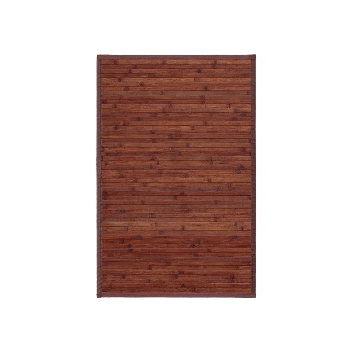LOLAhome Alfombra de bambú, Antideslizante, Antimanchas, Resistente a la Humedad, para Salón, Dormitorio, Cocina, Baño, Pasillo, Garaje- “Marrón Nogal” de 90x60 cm
