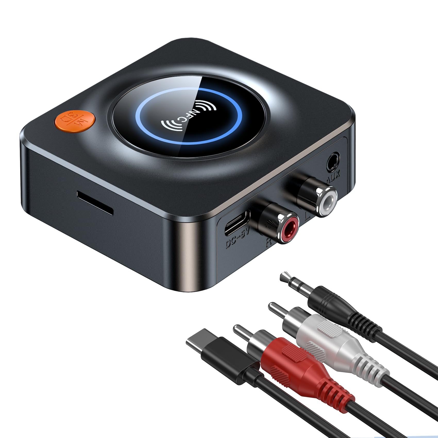 Bluetooth Receiver for Home Stereo, AUX RCA to Bluetooth Adapter for Old Speakers, NFC Wireless Audio Receiver for Music Streaming Sound System, KAIY Convert Wired Speakers to Wireless