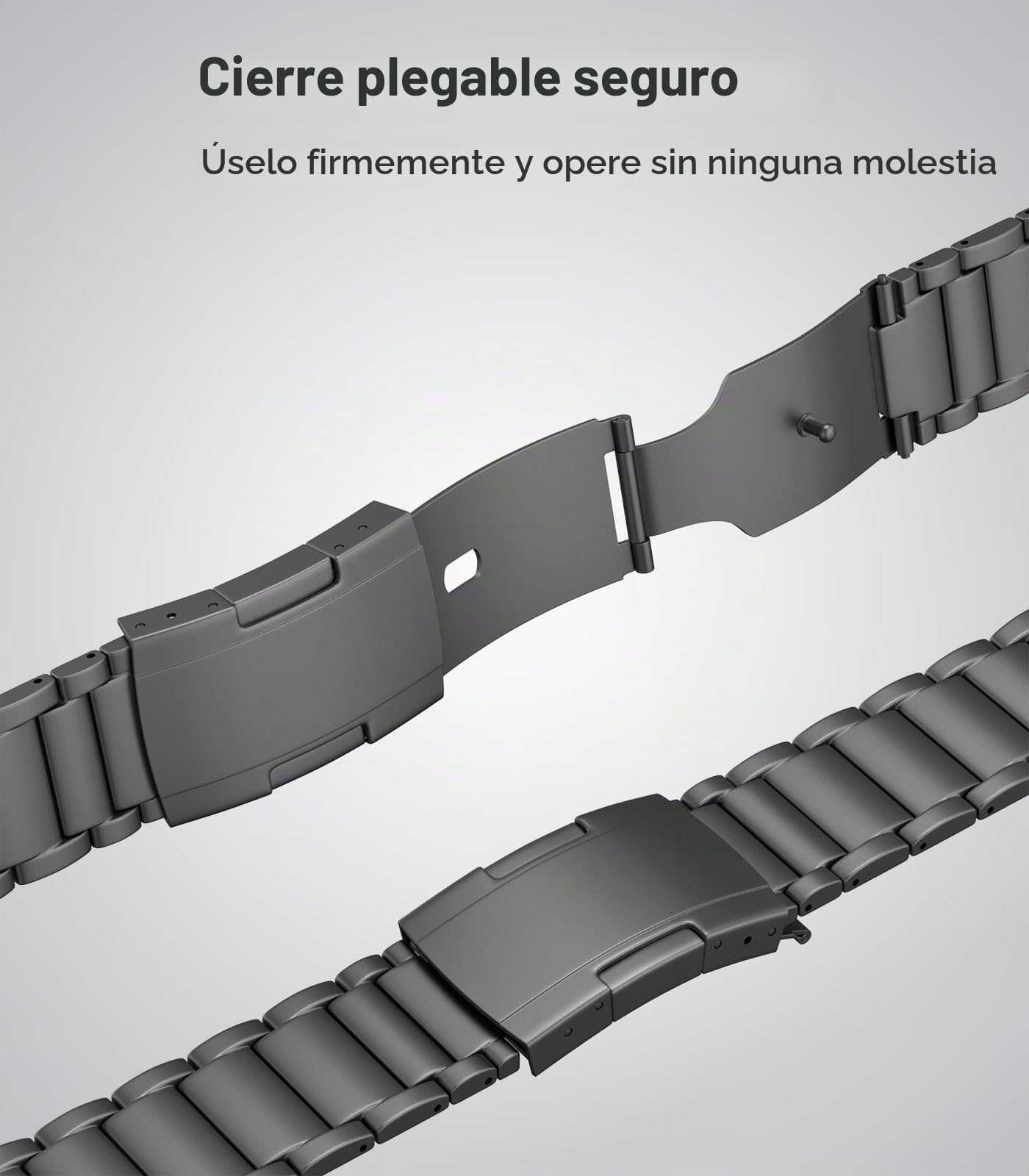 MoKo Correa de Titanio Compatible con Apple Watch Ultra 3/2/1 49mm 46mm 45mm 44mm 42mm para Hombre, Correa de Metal con Cierre de Doble Pulsador para iWatch SE3/SE2/SE Series 11 10 9 8 7 6 5 4 3 2 1