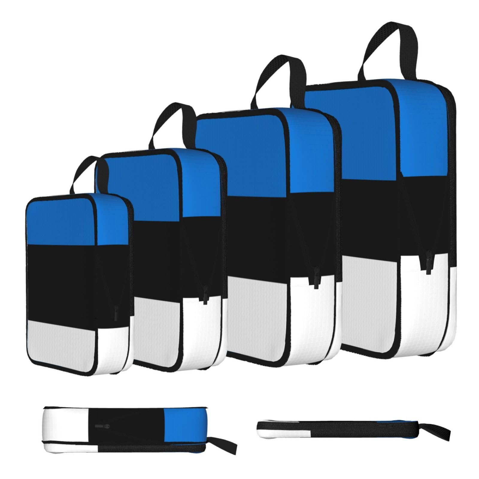Sxzvvbn Black Flag Of Estonia Compression Packing Cubes 4 Piece Set