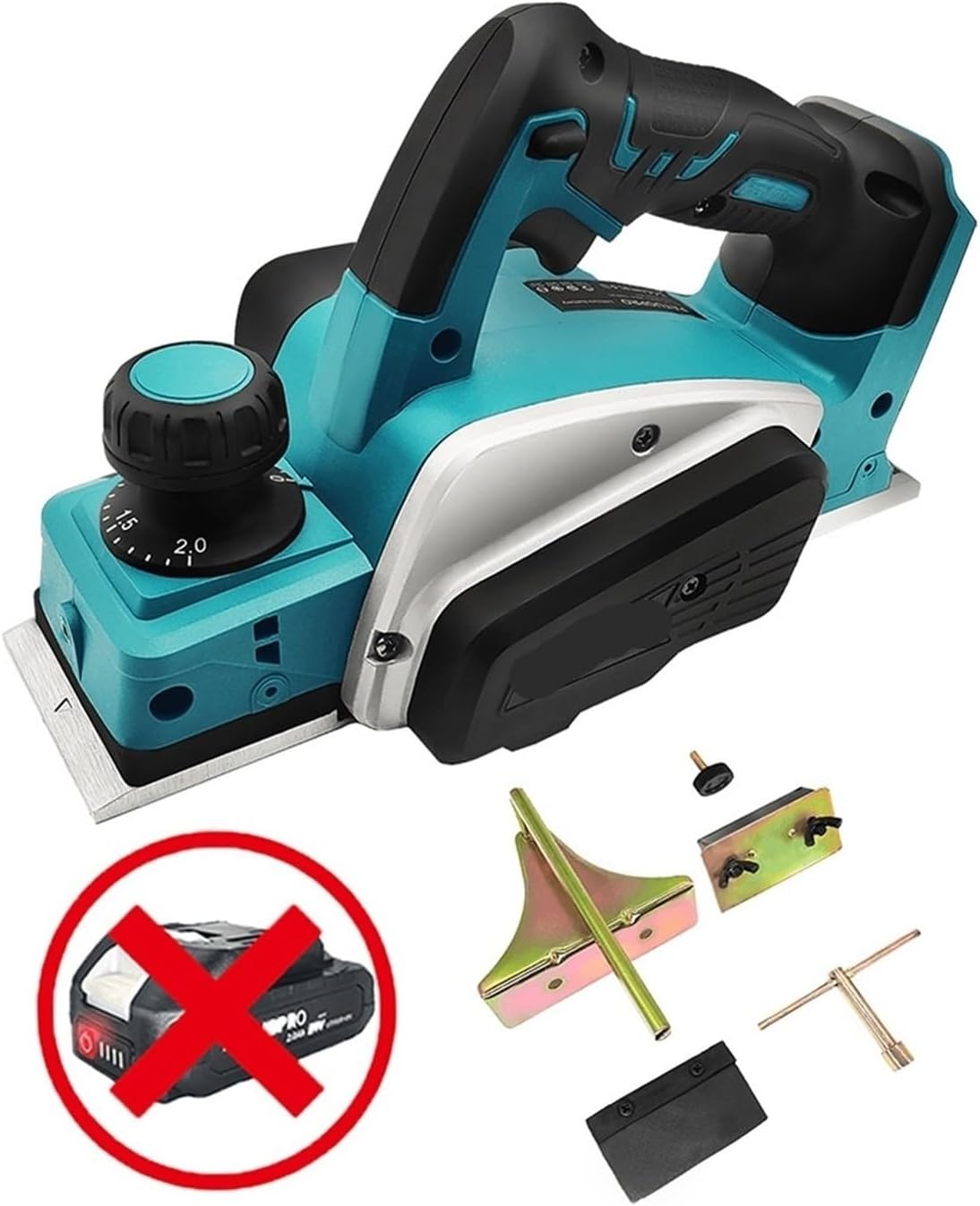 Handheld Electric Planer Cordless Wood Planing Mac Cordless Electric Hand Planer Home DIY Furniture Cutting Tool Power Planer for Woodworking fit 18v Batterys(No Batterys)