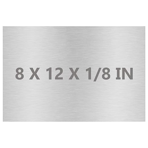 6061 T651 Aluminum Sheet Metal 8" x 12" x 1/8"(0.125”) Thin Aluminum Plate Flat Stock Covered with Protective Film, 3MM Heat Treatable Rectangle Aluminum Metal Plate for Crafting, lndustry, DIY