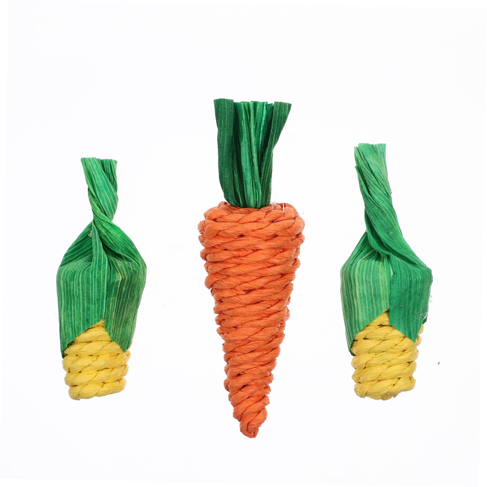 WOONEKY 1juego Juguetes para Conejos y Roedores Cama De Natural y Zanahorias para Hámsters y Chinchillas