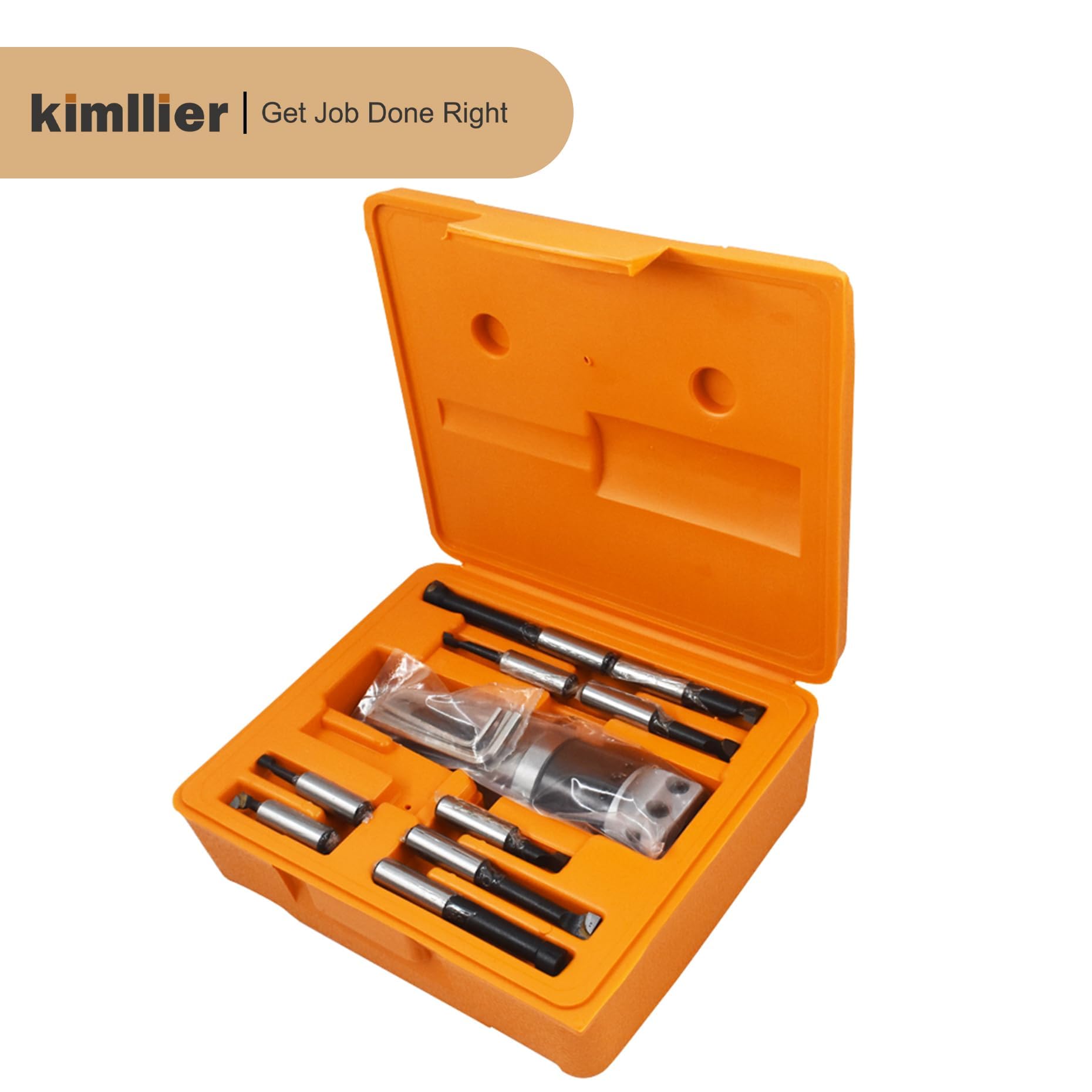 Kimllier Boring Head Set - 9 Boring Bars R8 Handle -4