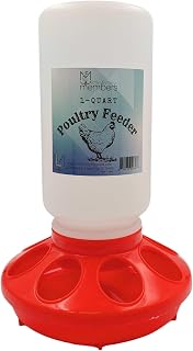 LittleFamilyMembers 1-Quart Chick Feeder for Baby Chicks, Quail, Ducklings - Durable Twist-On Poultry Feeder for Brooding Boxes