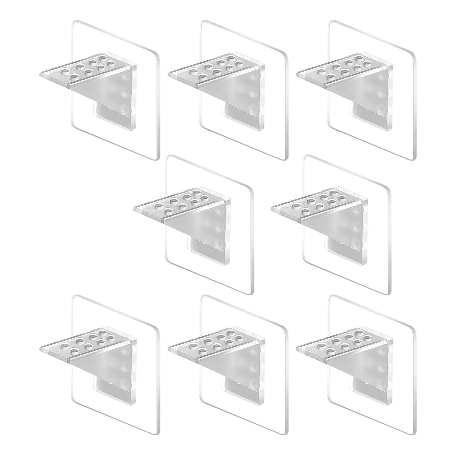 Without Drill Damage Adhesive Mounting Shelf Brackets for Cabinet Closet Organizers Stable Child Safe Cabinet Organizers