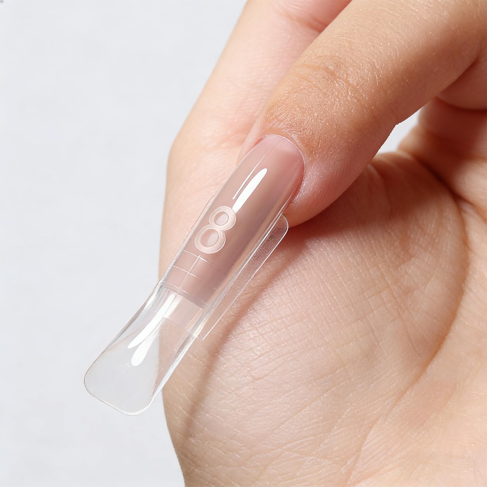 Set di 240 forme per unghie a doppio sistema, 120 fustelle superiori e 120 fustelle inferiori con 1 pennello per unghie, punte finte per extension per unghie finte a stiletto, per gel in