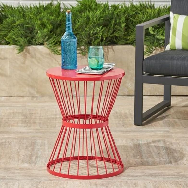 Image of Furniture for The Living Room and Office: Coffee Table, Center Table, Storage Basket, Wire Basket with Metal Top, Bedside Table, Side Table Red