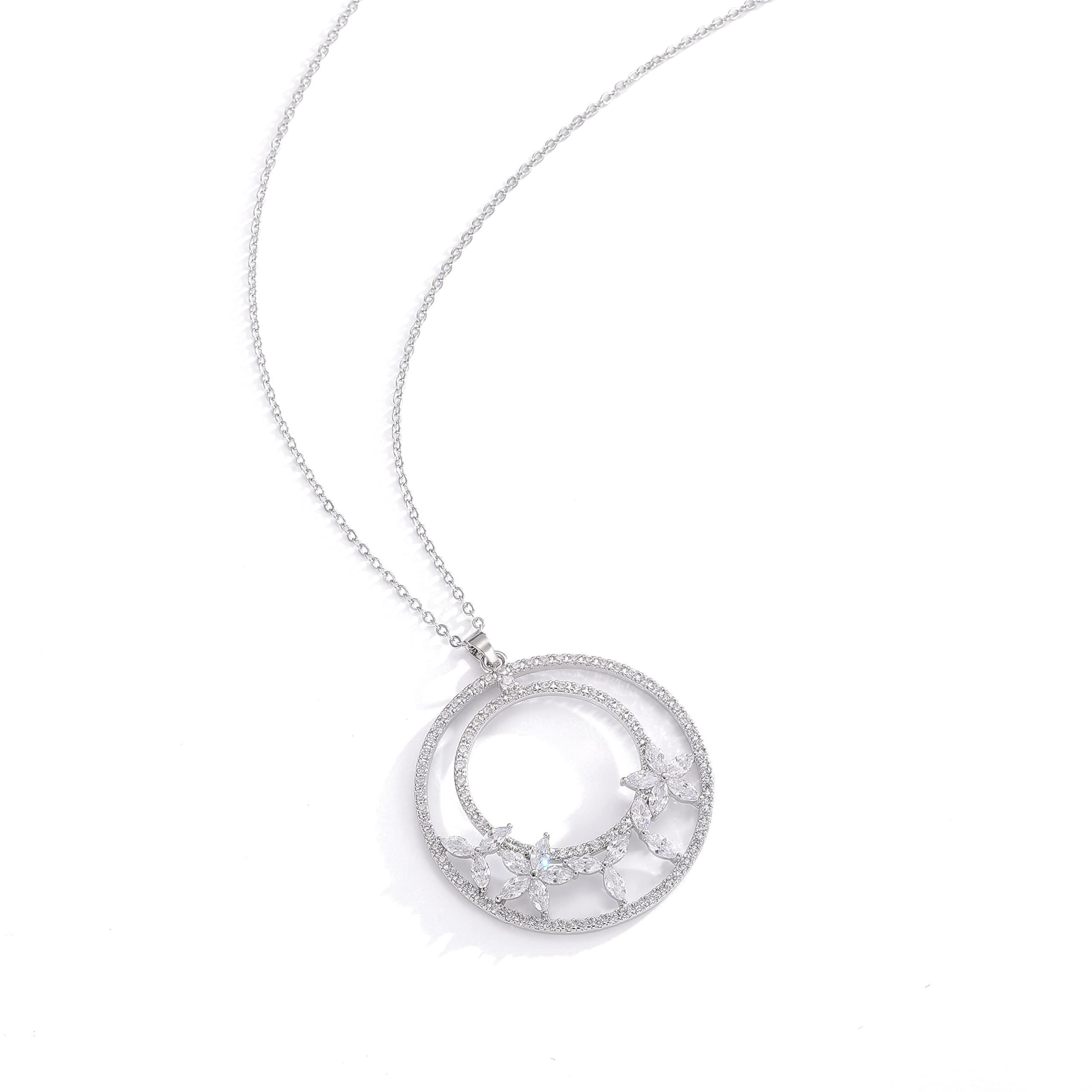 Collane Minimalista ed Elegante Ogni Giorno all-Match Moda Rotondo in Crystal Pendant Collana Collana Elegante Banchetto Retro Collana Pendente Collana da Donna
