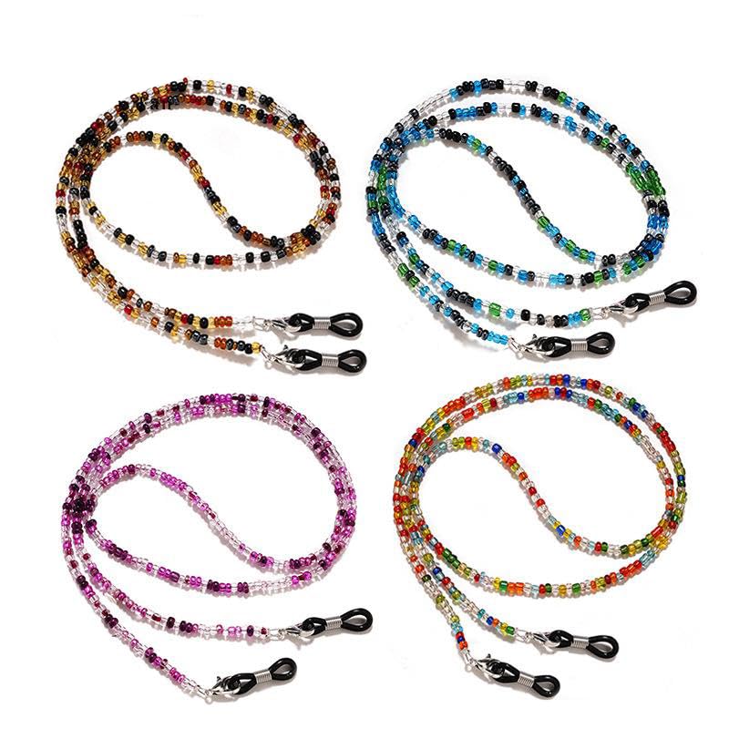Guoxintech 4 cadenas para gafas, correa antideslizante para gafas, cordón para gafas de sol, correa para gafas de sol, correa para gafas de sol para deportes de mujer