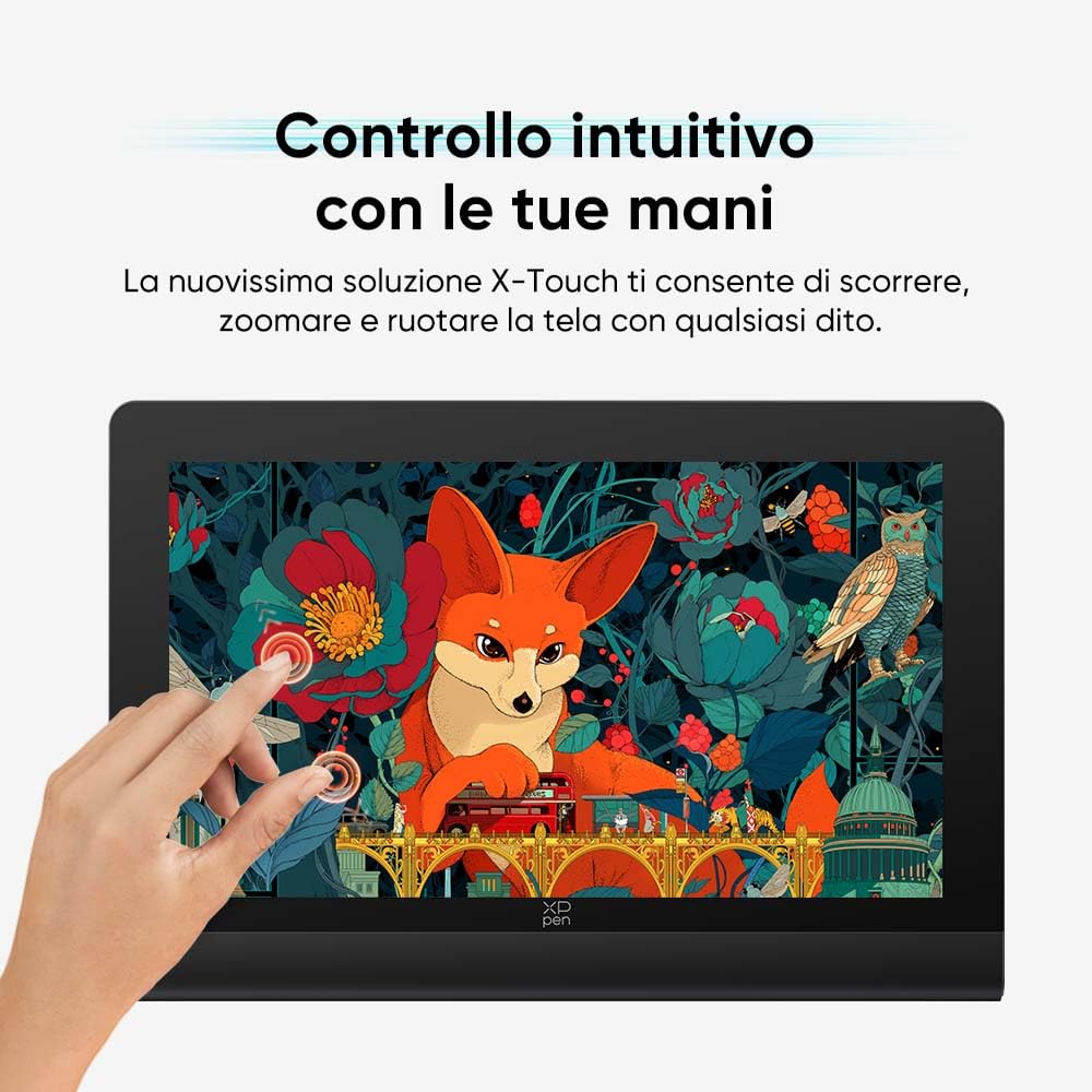 XPPen Artist Ultra 16 OLED 4K Touch Screen Tavoletta Grafica con Schermo 15,6", 2 Penne con 16K livelli di pressione, con mini tastiera