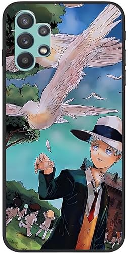 Protect Black Soft Matte TPU Wireless Charging Gel Funda de silicona líquida para Samsung Galaxy A32 5G Norman Anime Japón Role10