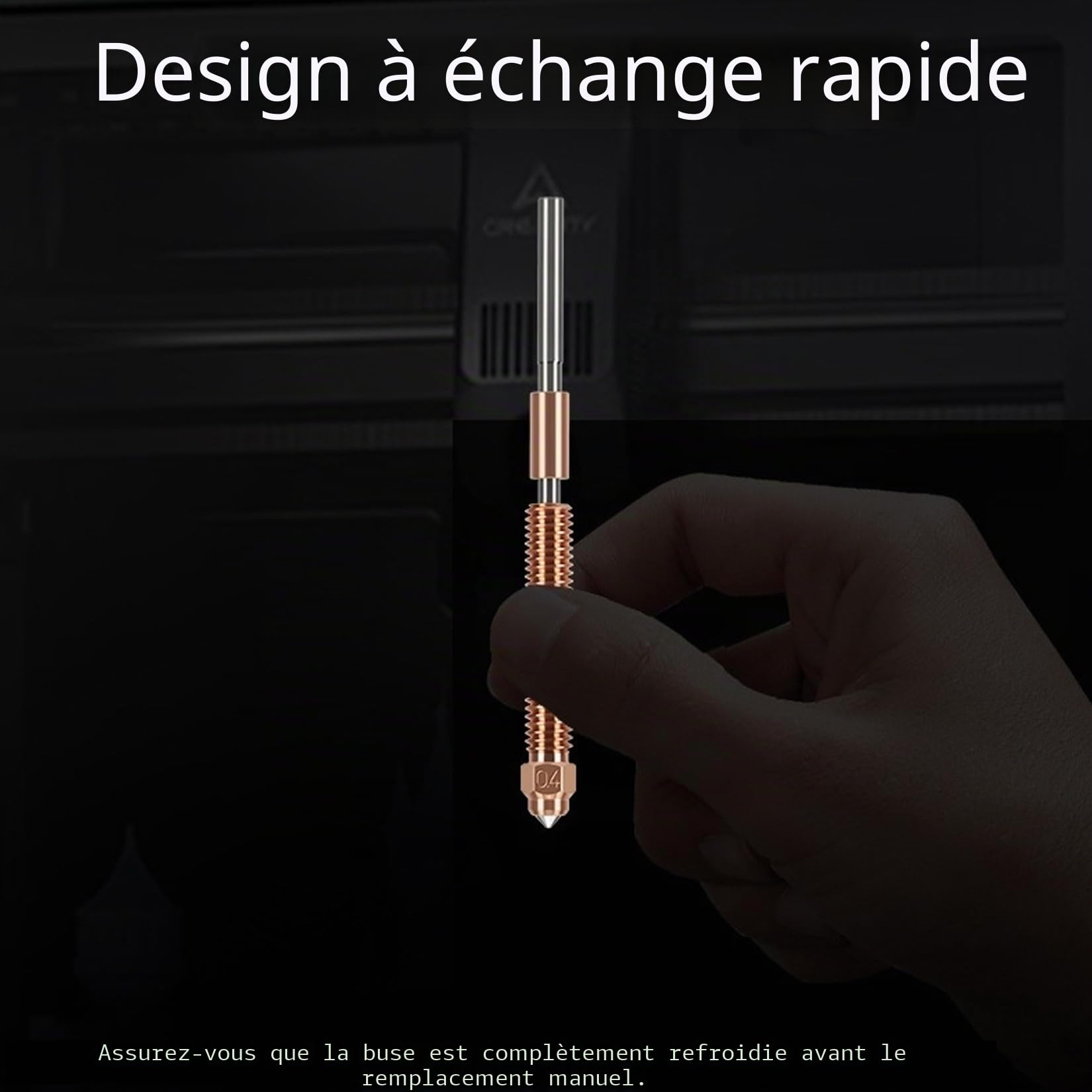 Lot de 4 buses à changement rapide pour K2 Plus/K2/K2 Pro, Imprimante 3D embout en acier trempé et alliage de titane pour K2 Plus, Hi