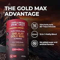 Vista 7 de The Wellness Project Gomitas Shilajit Gold Max 12 en 1 4000 mg de shilajit puro del Himalaya, azafrán, Tongkat Ali, Ashwagandha, raíz de maca