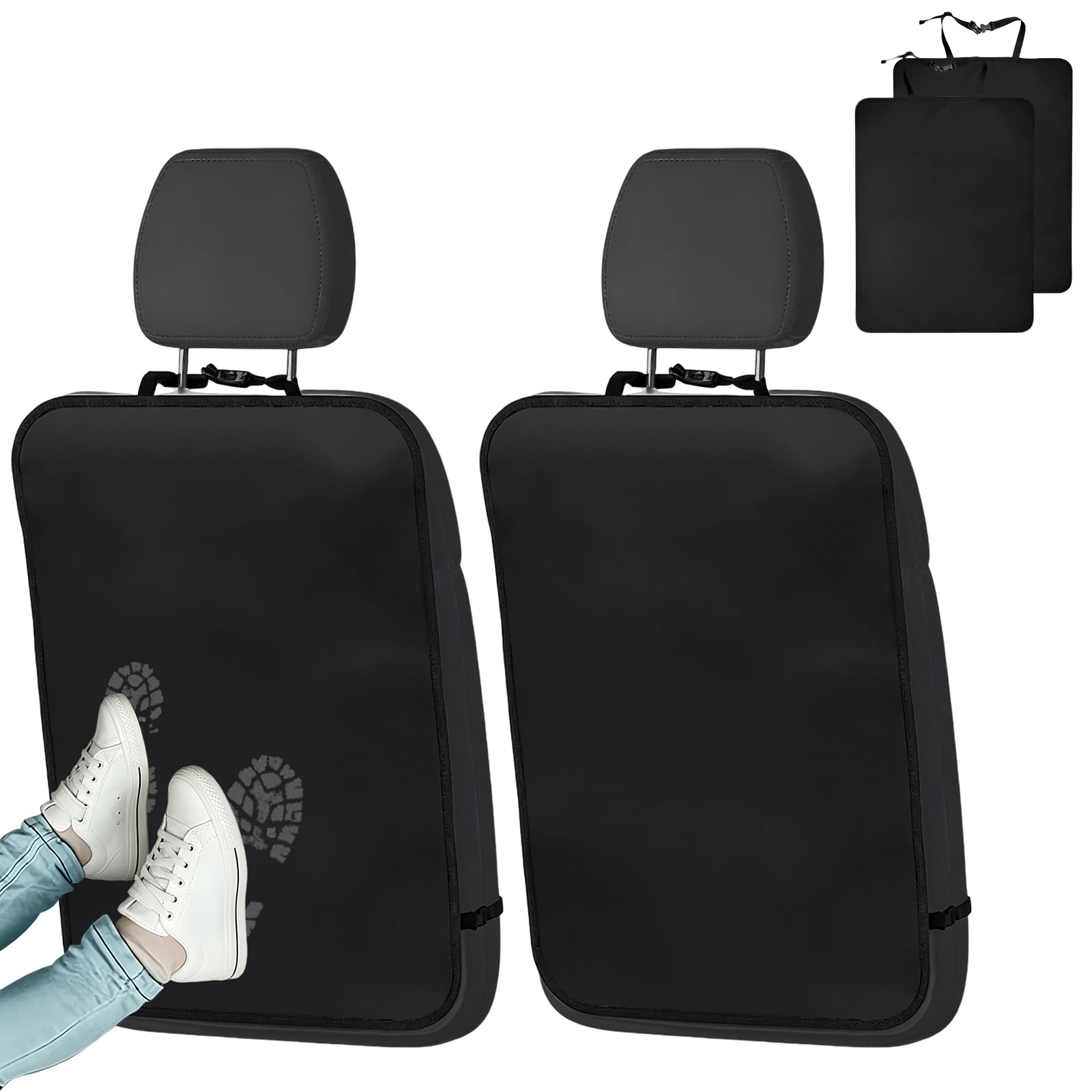 2Pcs Waterproof Car Seat Back Protector,Universal Anti-Dirty Back Seat Protector for Kids,Car Seats Kick Mats with Adjustable Straps,Anti-Kick Pad For Vehicles To Protect From Dirt,50×70cm (Style 1)