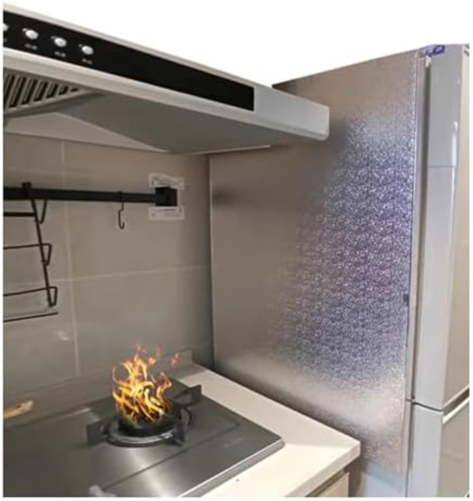 Aflepcbrq Adhesive Backing Refrigerator Insulation Board,Aluminum Foil Splash Guard,Heat And Oil-Resistant Appliance Mat,For Gas Stovetop, Oven And Countertop